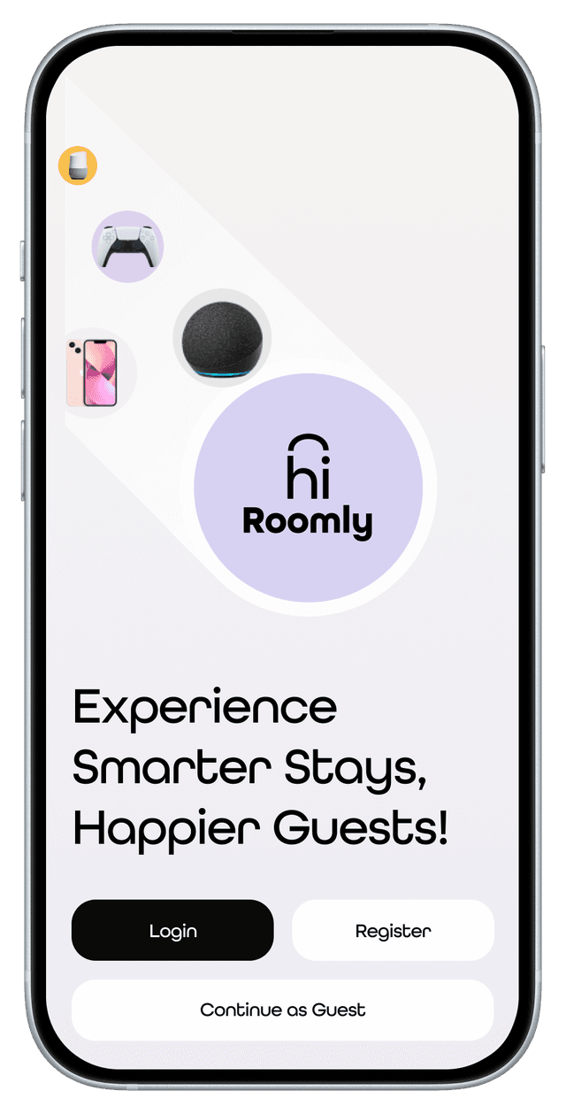 HiRoomly mobile app home screen